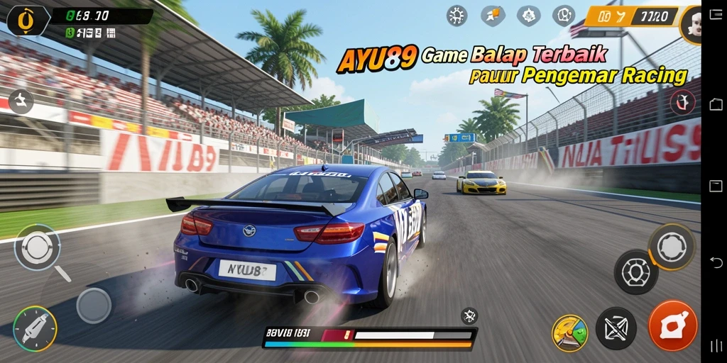 Tampilan menarik dari gameplay balap AYU89 yang mendebarkan.