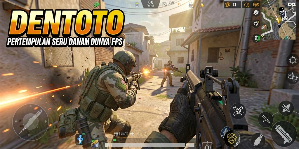 Tangkapan layar DENTOTO menampilkan pertempuran FPS yang intens dan grafis menawan.