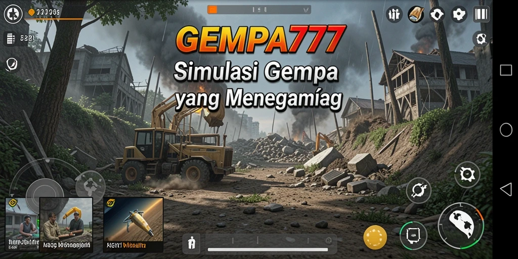 Tangkapan layar gameplay GEMPA777 yang menampilkan simulasi gempa yang mendebarkan.