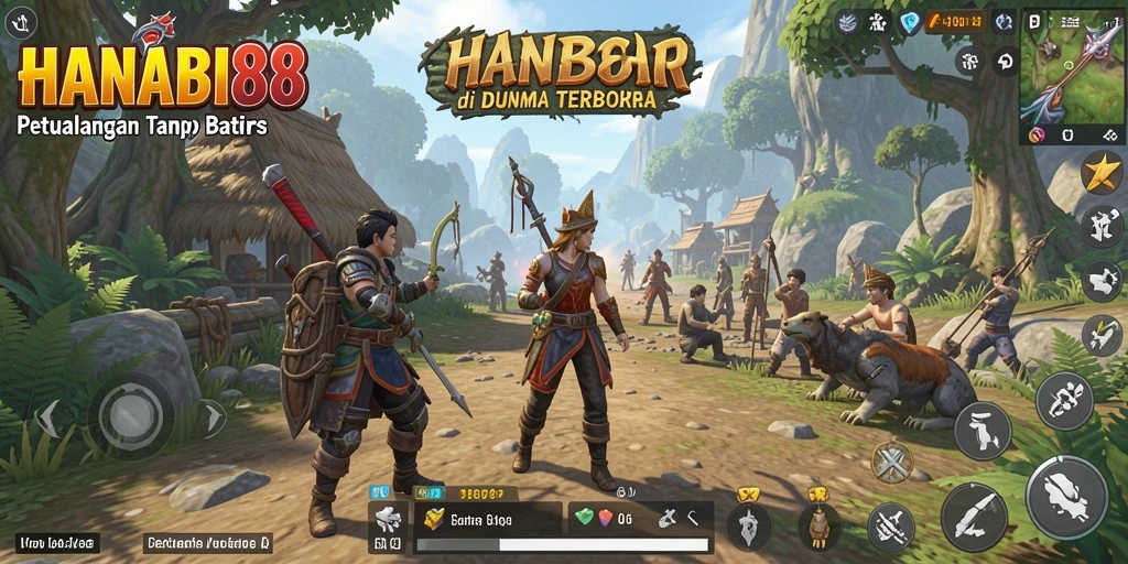 Screenshot gameplay HANABI88 menampilkan dunia terbuka yang luas dan menakjubkan.