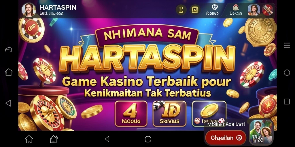 Screenshot HARTASPIN menampilkan gameplay kasino yang seru dan interaktif.