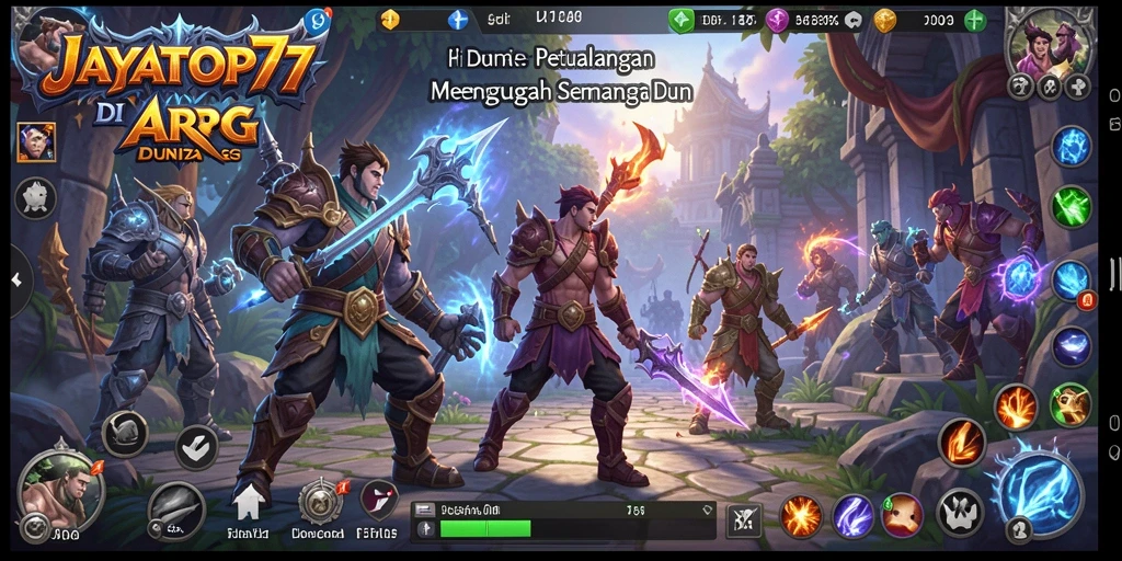 Tampilan menakjubkan dari gameplay ARPG JAYATOP77 dengan karakter berani.