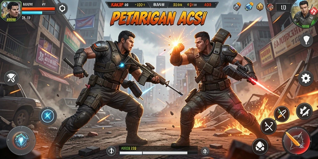 Screenshot gameplay KAKRP menampilkan aksi pertarungan yang intens.