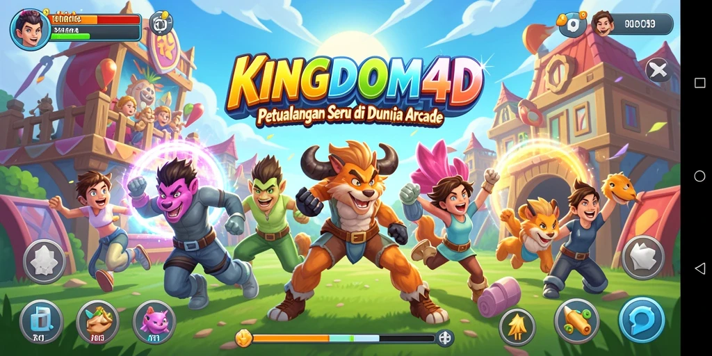 Screenshot KINGDOM4D menunjukkan gameplay seru yang penuh warna.