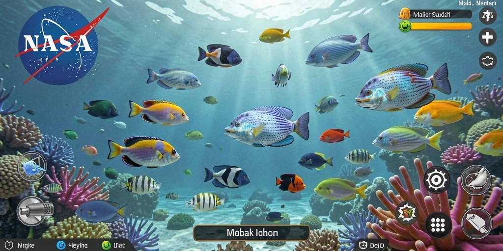 Screenshot utama gameplay Tembak Ikan di NASA4D.