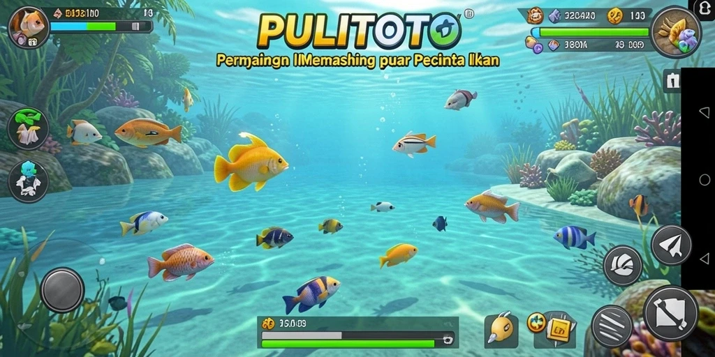Tampilan screenshot PULITOTO yang menunjukkan gameplay memancing yang seru.