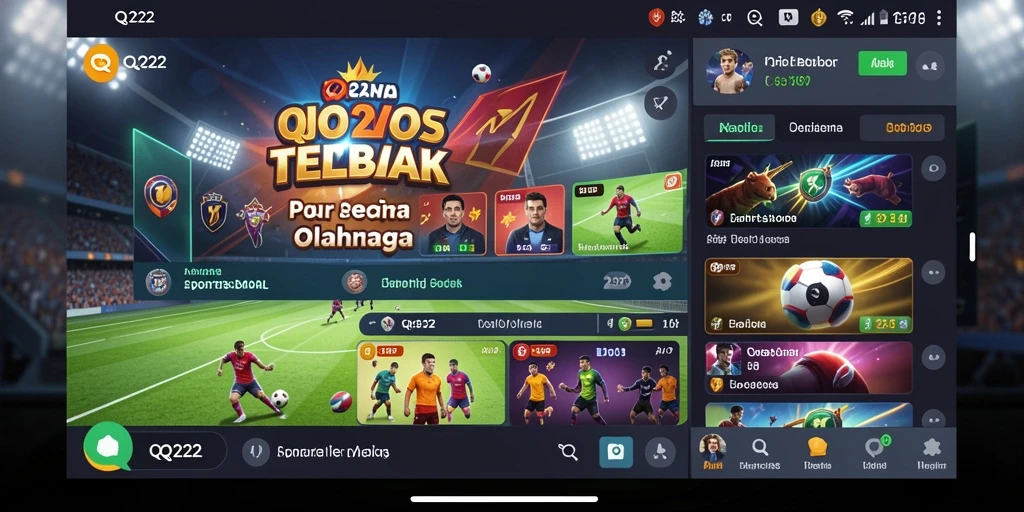 Tampilan antarmuka pengguna QQ222 saat memainkan taruhan olahraga.