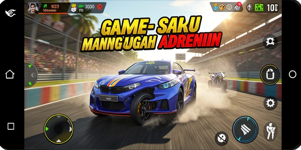 Screenshot gameplay V87 menampilkan aksi balapan yang mendebarkan dan realistis.