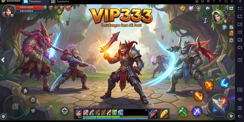 Screenshot utama yang menampilkan aksi tempur di dunia MMORPG yang memukau.